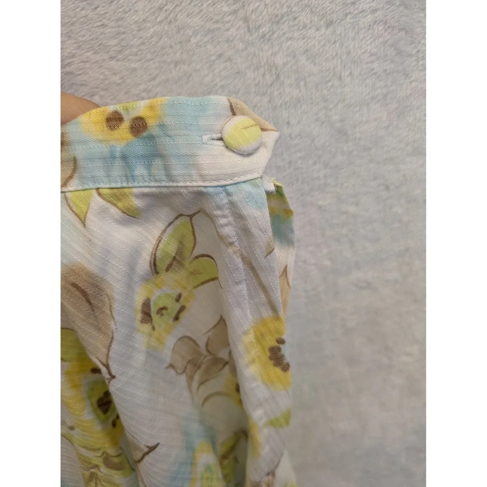 Ideology Floral Midi Skirt Size 4 White‎ Blue Yellow Vintage Style